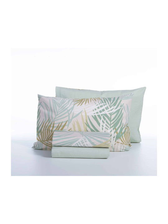 Nef-Nef Homeware Sheet Sets Single with Elastic 100x200+35cm. Amazon Green 3pcs