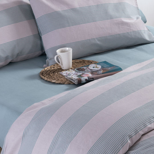 Nef-Nef Homeware Set Einzel 3Stück 100x200+35cm mit Gummizug Casual Check Petrol