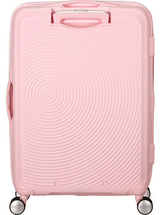 American Tourister Soundbox Среден Куфар За Пътуване Твърд Пастелнорозов С 4 Колела Височина 67см