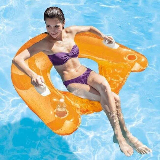 Saltea Gonflabilă cu Mânere Intex 1.52x0.99m Portocaliu