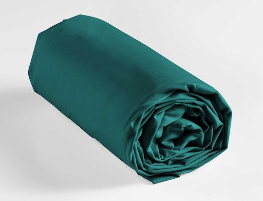 Douceur d'Intérieur Sheet Super-Double with Elastic 160x200cm. Lina Emerald Green