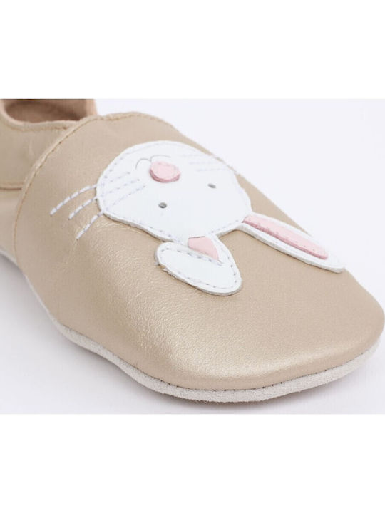 Bobux Baby Slippers Gold Soft Sole Rabbit