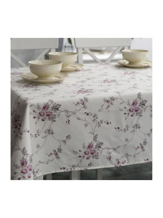 Floral Față de masă Din Bumbac Rezistent la pete Violet 140x180cm