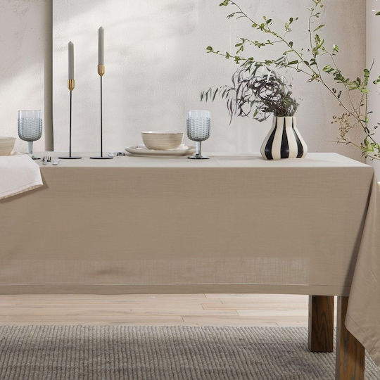 Nef-Nef Homeware Tablecloth Cotton Steady Beige 150x300cm