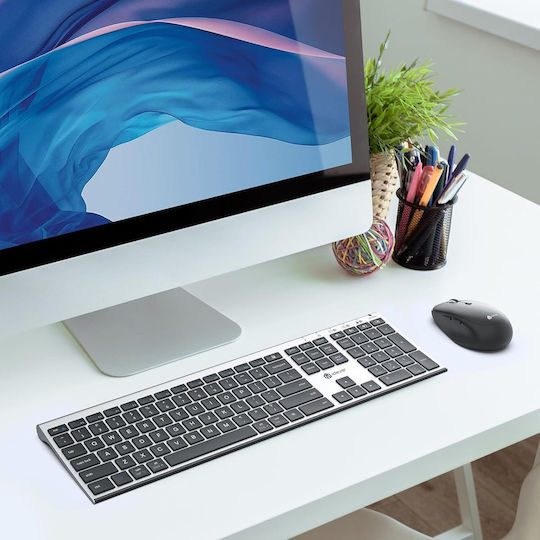 iClever BK23 Kabellos Bluetooth Tastatur & Maus Set Englisch US