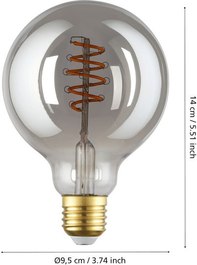 Eglo LED крушка за фасунга E27 и форма G95 Топло бяло