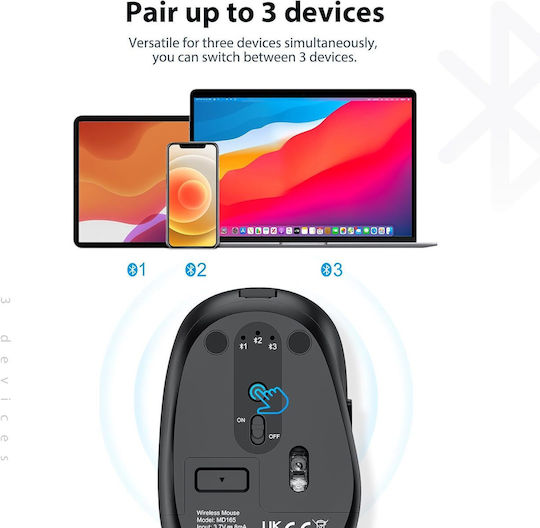 iClever BK23 Kabellos Bluetooth Tastatur & Maus Set Englisch US