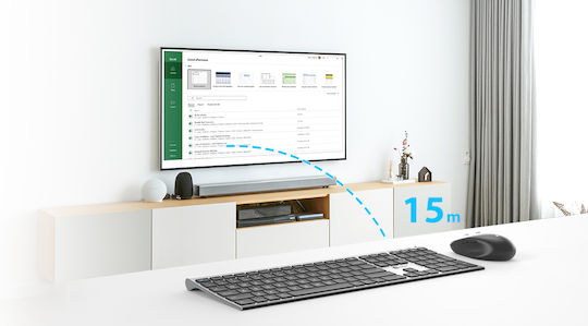 iClever BK23 Kabellos Bluetooth Tastatur & Maus Set Englisch US