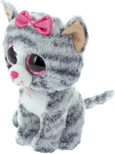 TY Plush Puppy Boos Kiki Grey Cat Med 23cm For 3+ Years 23 cm
