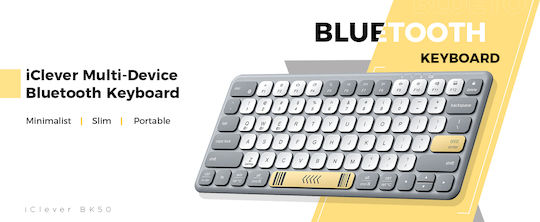 iClever BK50 Kabellos Bluetooth Nur Tastatur Englisch US