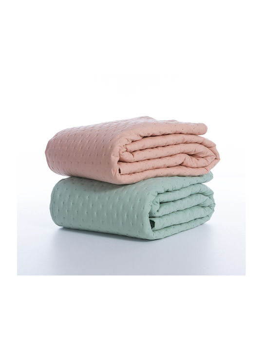 Nef-Nef Homeware Valia Coverlet Queen Size Microfiber Peach 230x240cm