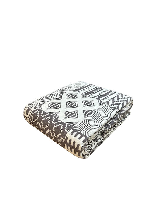 Linea Home ΣΕ172 Σετ Κουβερλί Υπέρδιπλο Microfiber Γκρι 220x240cm 3τμχ