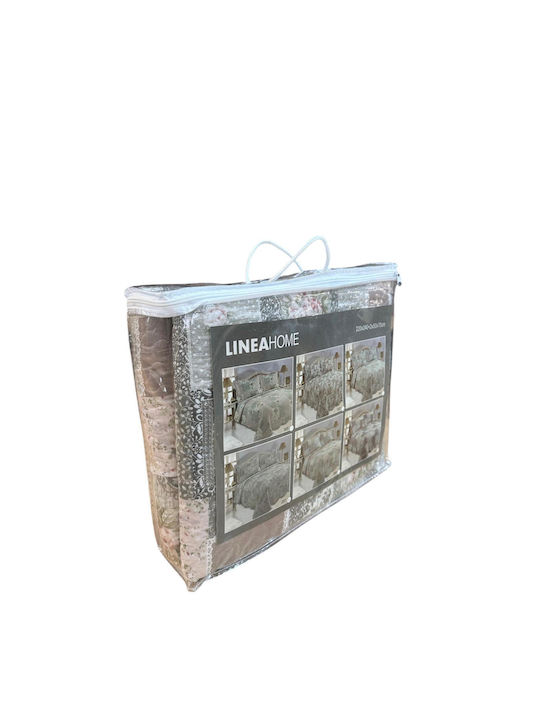 Linea Home ΣΕ257 Σετ Κουβερλί Υπέρδιπλο Microfiber Εμπριμέ 220x240cm 3τμχ