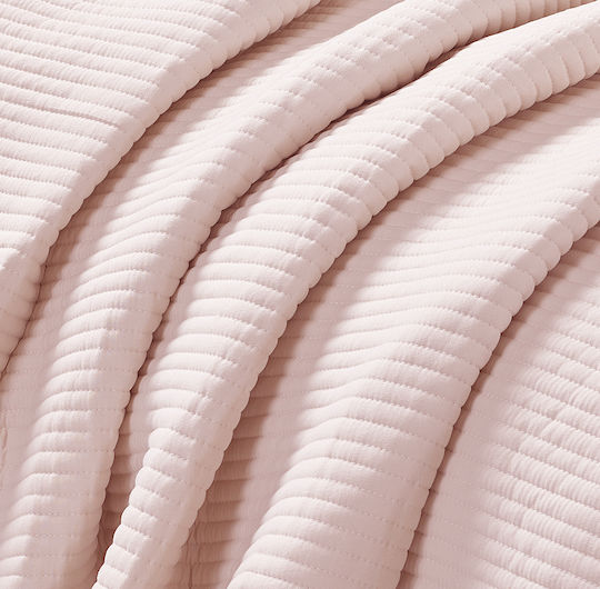 Liolios Home Armony Set Coverlet Queen Size Pink 240x260cm 3pcs