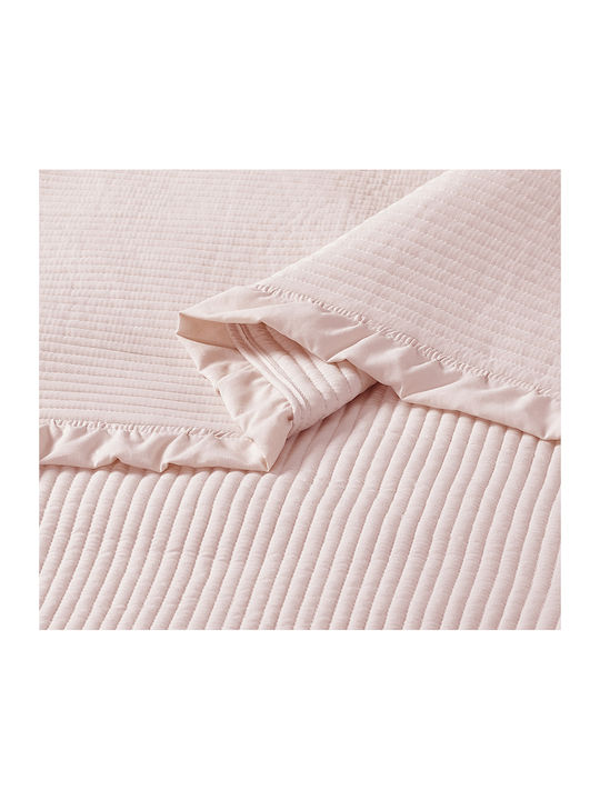 Liolios Home Armony Σετ Κουβερλί Υπέρδιπλο Pink 240x260cm 3τμχ