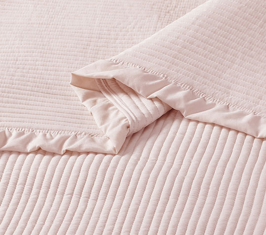 Liolios Home Armony Set Coverlet Queen Size Pink 240x260cm 3pcs