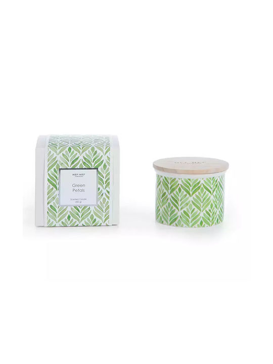 Ароматна зелена свещ с листенца 200g Green Nef-nef Homeware