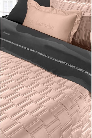 Guy Laroche Brick Σετ Κουβερλί Υπέρδιπλο Microsatin Brick - Old Pink 240x250cm 3τμχ
