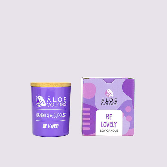 Aloe Colors Αρωματικό Κερί Σόγιας Be Lovely σε Βάζο Μωβ 150gr