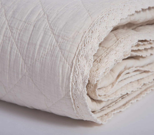 Nef-Nef Homeware Bruno Κουβερλί Υπέρδιπλο Βαμβακερό Ecru 240x230cm