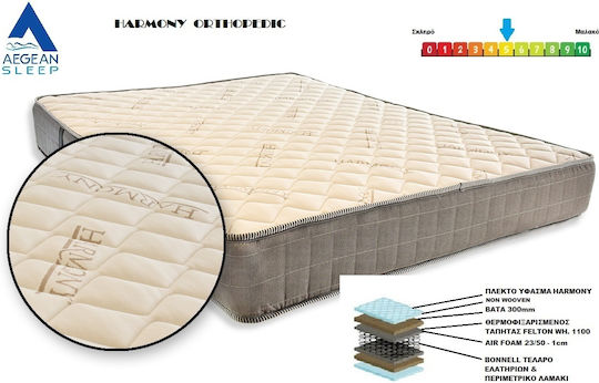 AegeanSleep Harmony Double Orthopedic Mattress 140x190x21cm with Springs