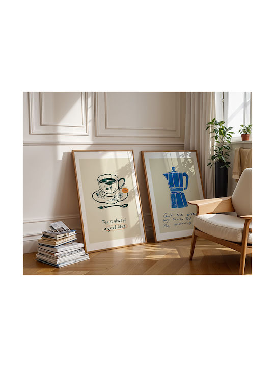 Poster Morning Coffee Pst25326 21cm X 30cm White PVC Frame