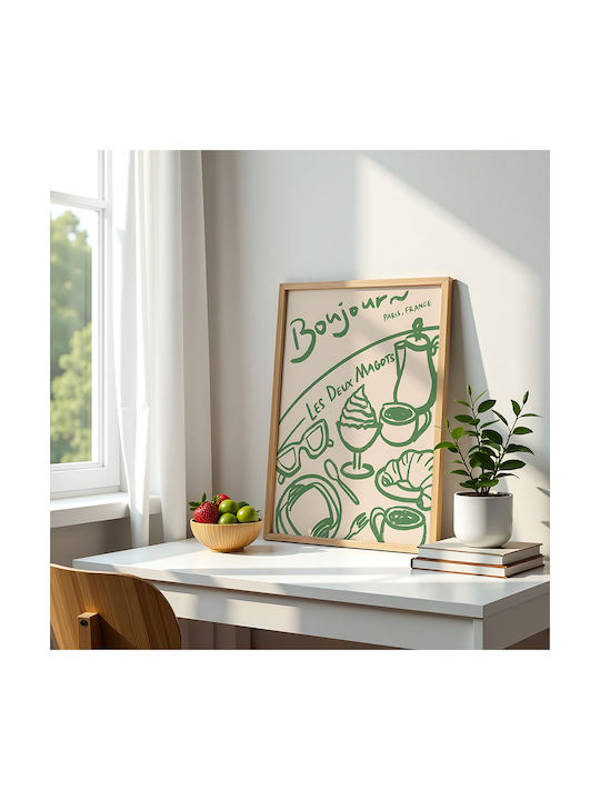 Poster Morning Coffee Pst25327 21cm X 30cm Λευκό Κάδρο Pvc