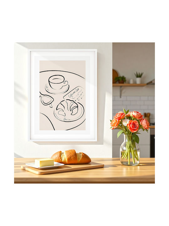 Poster French Breakfast Linear Design Pst25332 21cm X 30cm