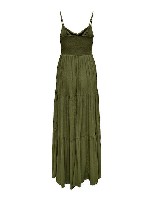 Sommer Maxi Damenkleid Olive