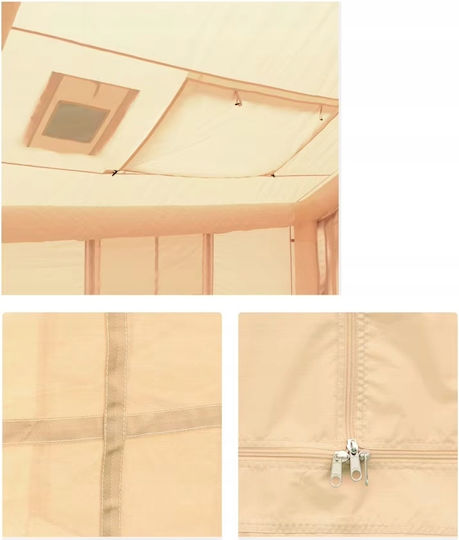Inflatable Camping Tent Beige 4 Seasons for 8 People 400x300x210cm