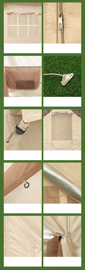 Inflatable Camping Tent Beige 4 Seasons for 8 People 400x300x210cm