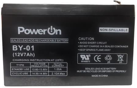 Power On By-01 Μπαταρία UPS με Χωρητικότητα 7Ah και Τάση 12V 1τμχ