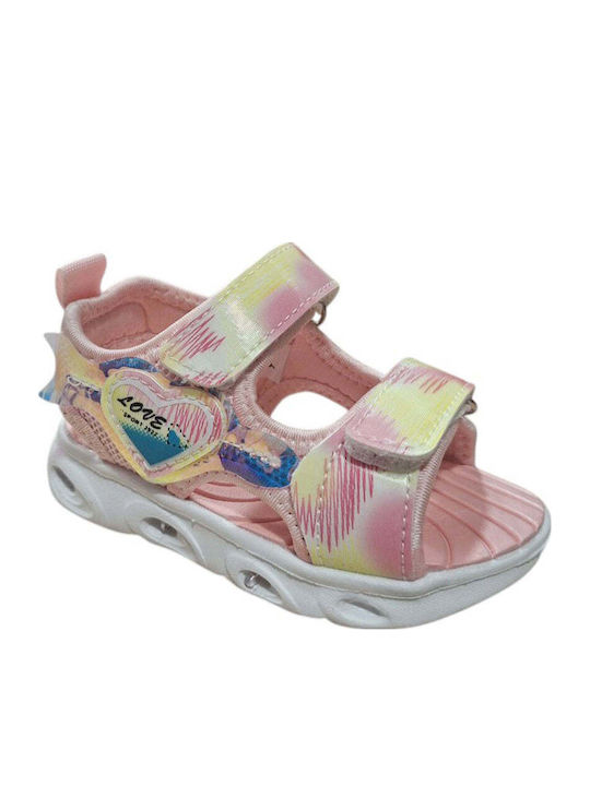 Kids' Sandals Anatomic with Velcro & Lights Pink