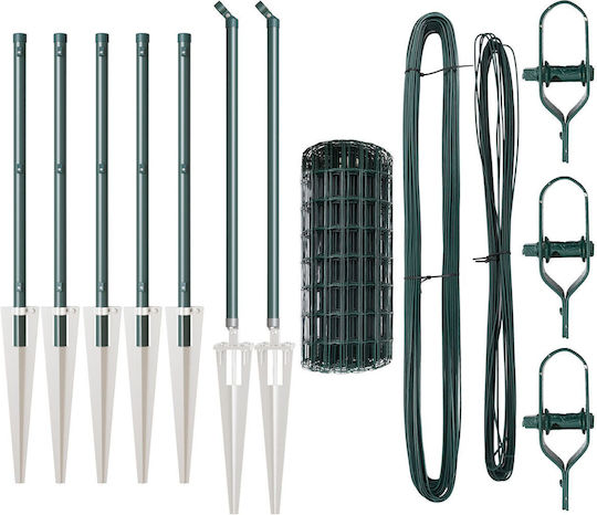 vidaXL Wire Fencing Galvanized with PVC Coating Set Green 0.6x10m