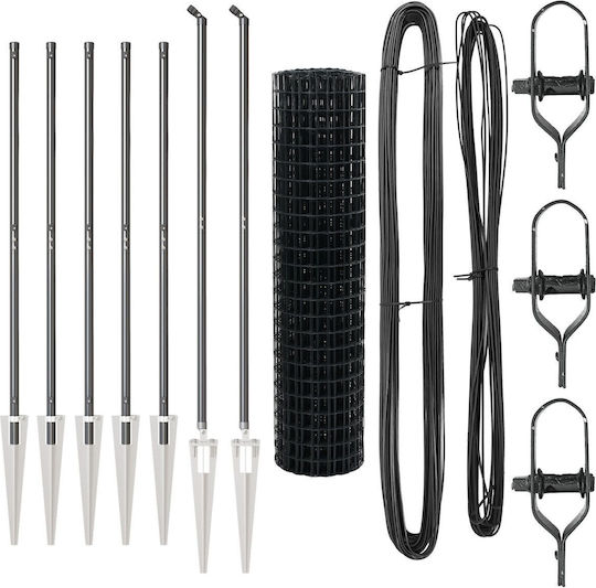 vidaXL Drahtzaun Stacheldraht Verzinktes Set Graues 1,2x10m