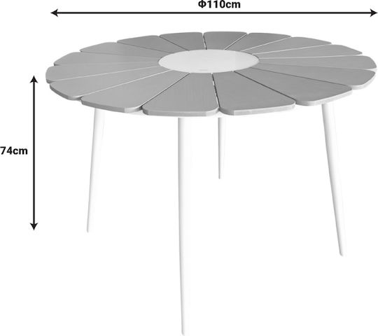Tisch Stabil Pinap Natural Shade 110x110x74cm