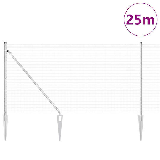 vidaXL Zaunpfosten Draht für Gartenzaun aus Stahl 100cm 1Stück Silver