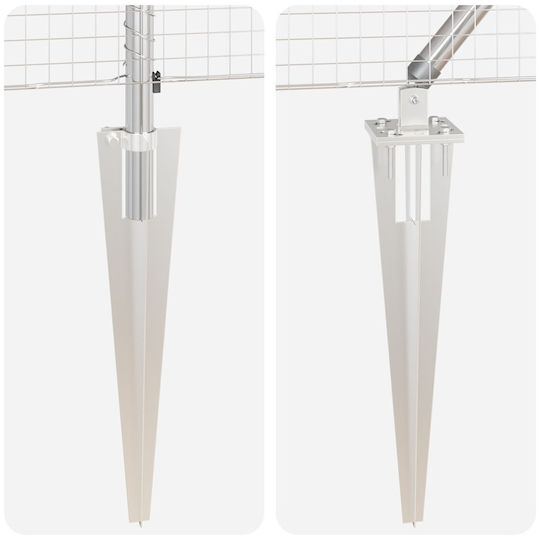 vidaXL Zaunpfosten Draht für Gartenzaun aus Stahl 100cm 1Stück Silver
