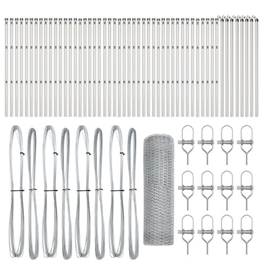 vidaXL Garden Fencing Material 13pcs Gray