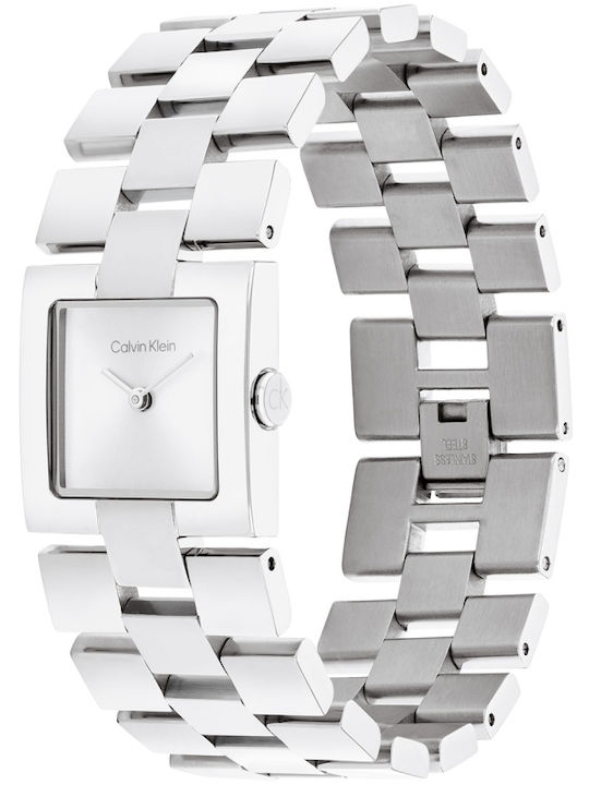 Calvin Klein Meridian Womens Watch 22mm Chronograph Battery With Silver Metal Bracelet
