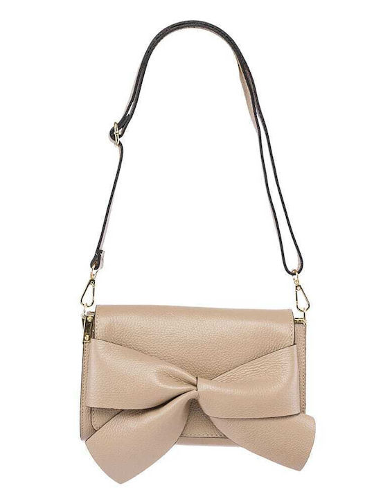 Leder Damentasche Schultertasche Taupe