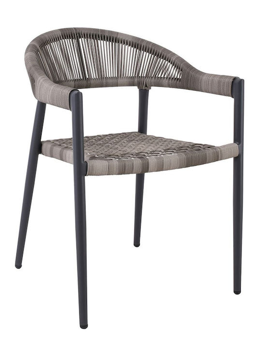 Πολυθρόνα Εξωτερικού Χώρου Rattan Madison Ανθρακί, Γκρι 58x56x78εκ.