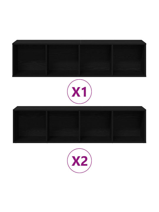 Wohnzimmer TV-Einheit Schwarz M36xB30xH143cm