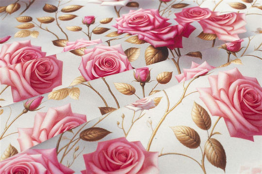 Σετ 2τμχ Roses 465 Αλέκιαστο Grey-pink 140x300εκ.