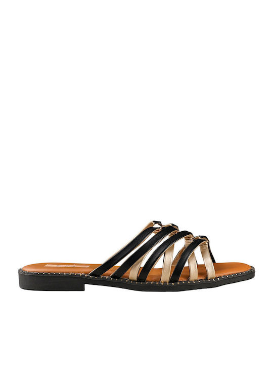 Women's Flat Sandals in Black Color