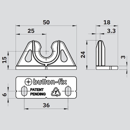 Hidden Fastening System Panels Stands Furniture Bodies Button-fix Type 1 Pack 20 Pieces