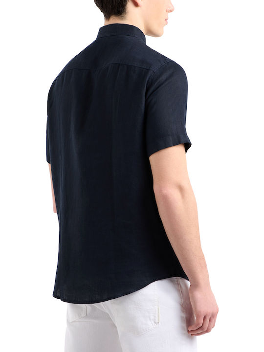 Armani Exchange Linen Shirt Blue