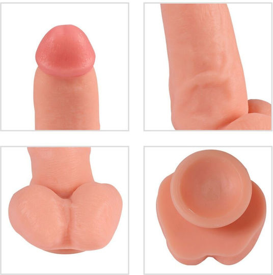 Shequ Red Eagle Realistic Vibrator with Remote Control 17cm Flesh