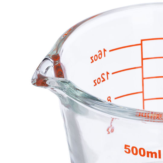 Relaxdays Γυάλινος Δοσομετρητής Κουζίνας 500ml