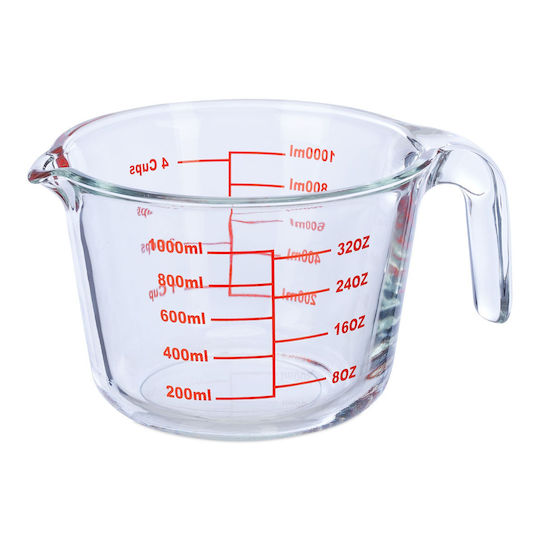 Relaxdays Glas Küchenmessgerät 1000ml 1Stück